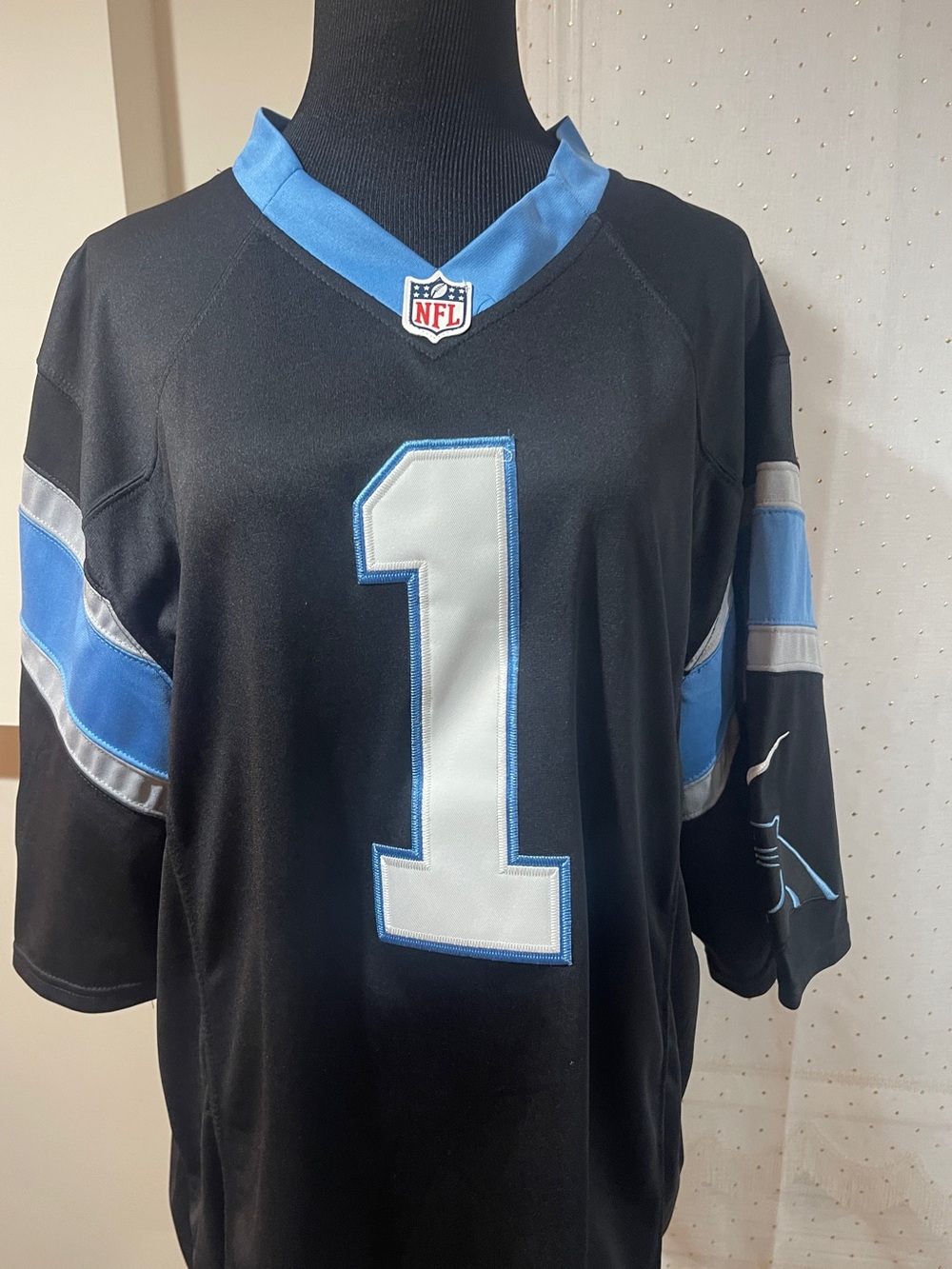 NFL Black and Light Blue Women's Jersey #1